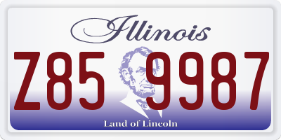 IL license plate Z859987