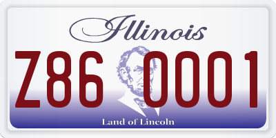 IL license plate Z860001