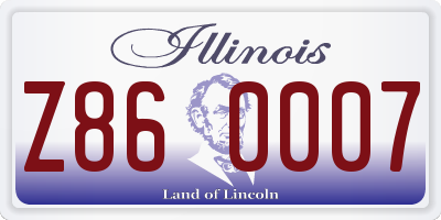 IL license plate Z860007