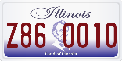 IL license plate Z860010