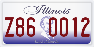 IL license plate Z860012