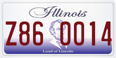 IL license plate Z860014