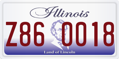 IL license plate Z860018