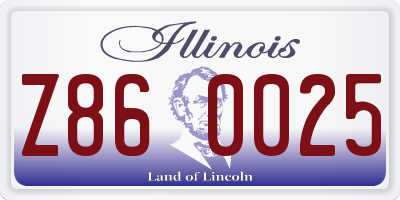 IL license plate Z860025