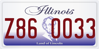IL license plate Z860033