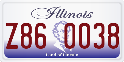 IL license plate Z860038