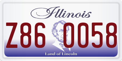 IL license plate Z860058