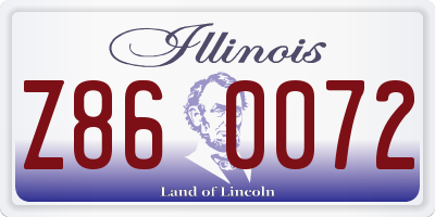 IL license plate Z860072