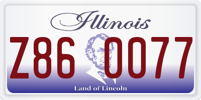 IL license plate Z860077