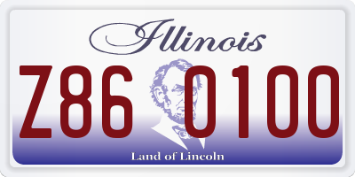 IL license plate Z860100