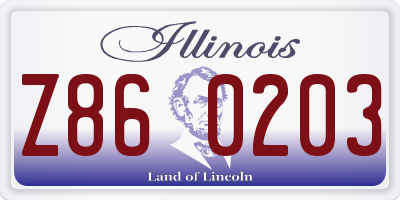 IL license plate Z860203