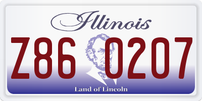 IL license plate Z860207