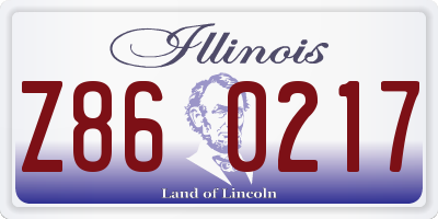 IL license plate Z860217