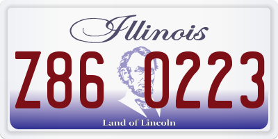 IL license plate Z860223