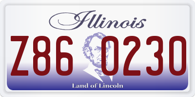 IL license plate Z860230