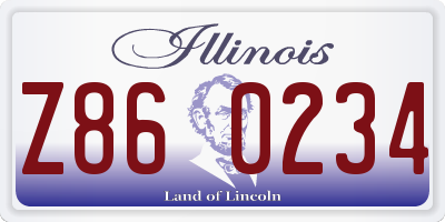 IL license plate Z860234