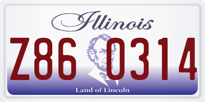 IL license plate Z860314