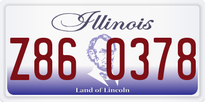 IL license plate Z860378