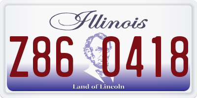 IL license plate Z860418