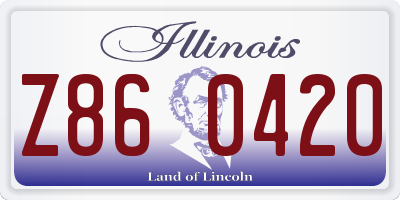 IL license plate Z860420