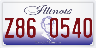 IL license plate Z860540