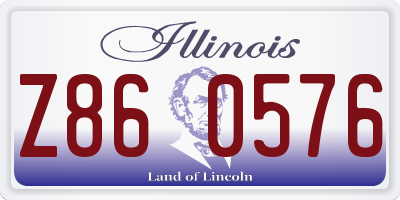 IL license plate Z860576