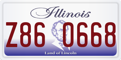 IL license plate Z860668