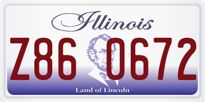 IL license plate Z860672