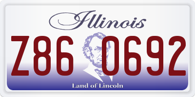 IL license plate Z860692
