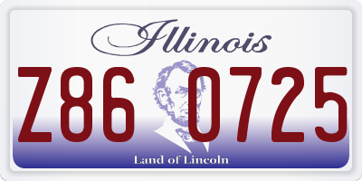 IL license plate Z860725