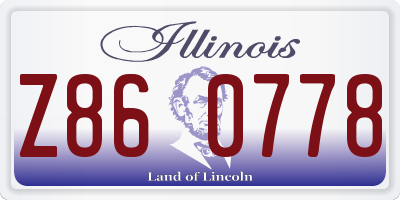 IL license plate Z860778