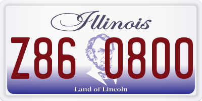 IL license plate Z860800