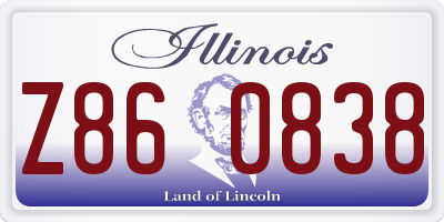 IL license plate Z860838