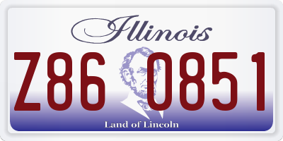 IL license plate Z860851