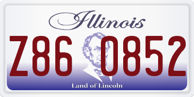 IL license plate Z860852