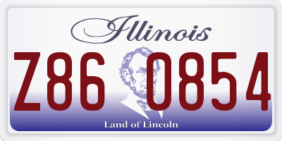 IL license plate Z860854