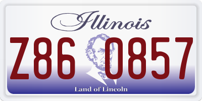IL license plate Z860857