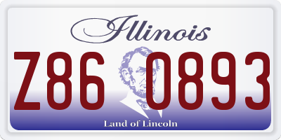 IL license plate Z860893