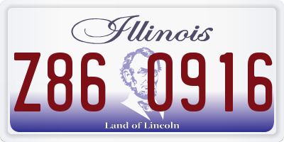 IL license plate Z860916