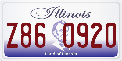 IL license plate Z860920
