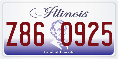 IL license plate Z860925