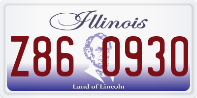 IL license plate Z860930