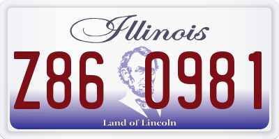 IL license plate Z860981