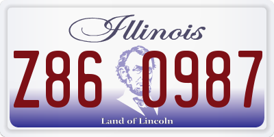 IL license plate Z860987