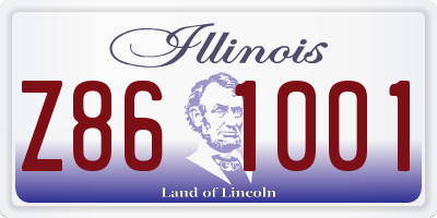 IL license plate Z861001