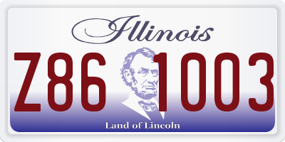 IL license plate Z861003