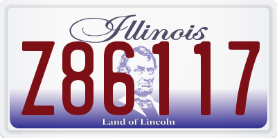 IL license plate Z86117