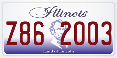 IL license plate Z862003