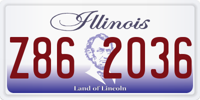 IL license plate Z862036