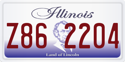 IL license plate Z862204